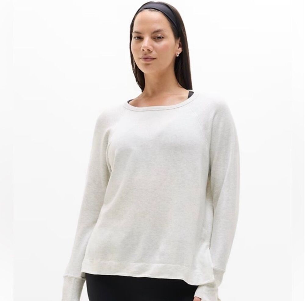 Athleta Coaster Luxe Recover Pullover Sweatshirt gray Womens 1X NEW